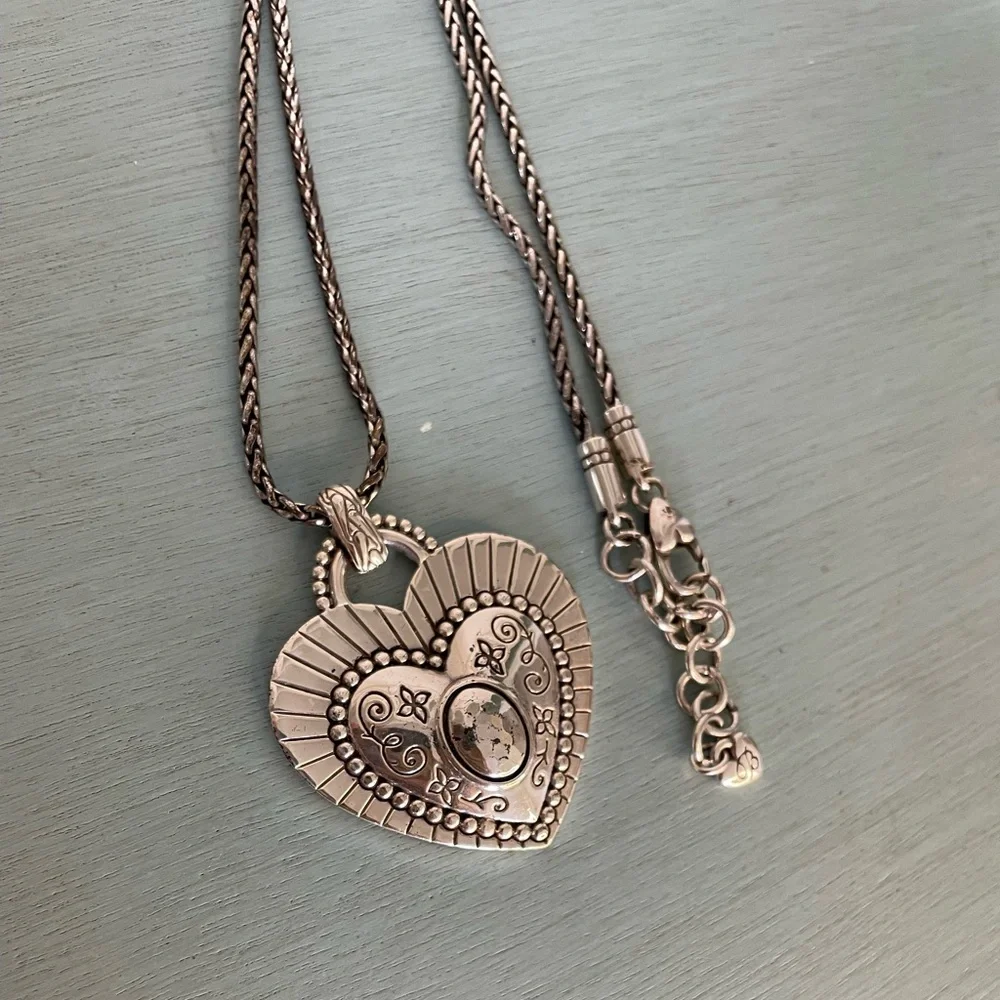 Brighton- All Your Love Heart Pendant Silver Necklace - Picture 6 of 9